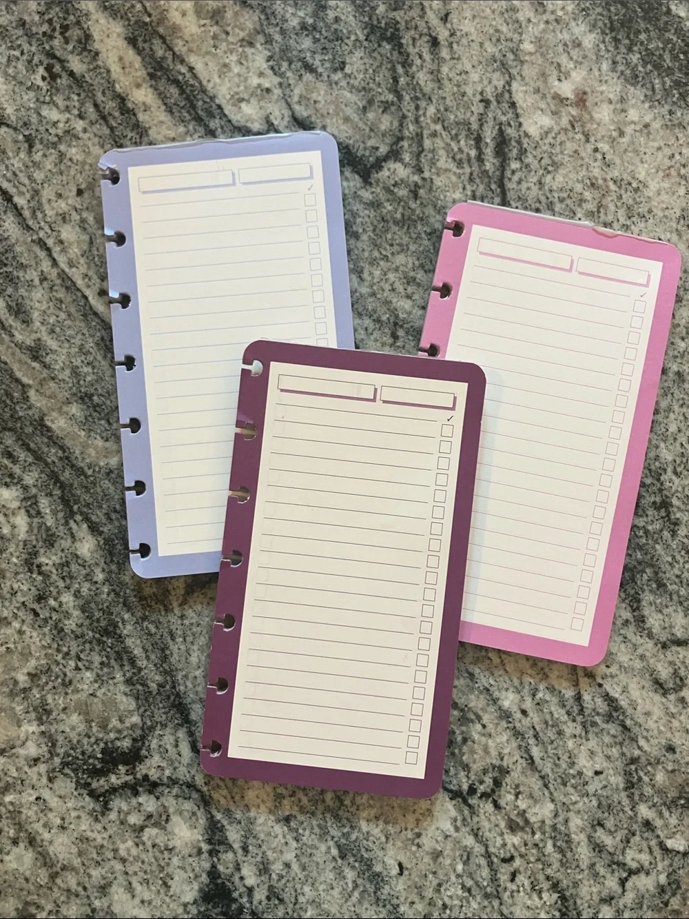 Levenger Pastel Blue, Pink & Purple Disc-To-Do Pages